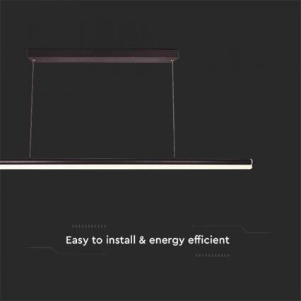 LED Żyrandol na lince LED/23W/230V 4000K 120 cm czarny