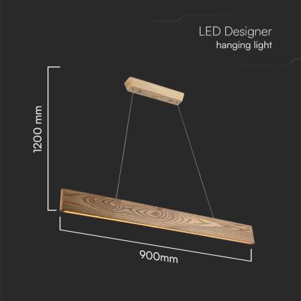 LED Żyrandol na lince LED/24W/230V 3000K brązowy