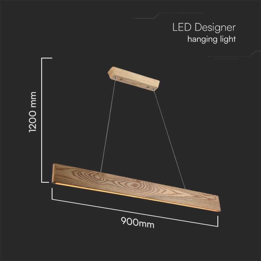 LED Żyrandol na lince LED/24W/230V 3000K brązowy