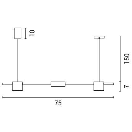 LED Żyrandol na lince LED/24W/230V 3000K czarny