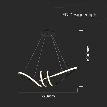 LED Żyrandol na lince LED/24W/230V 3000K czarny