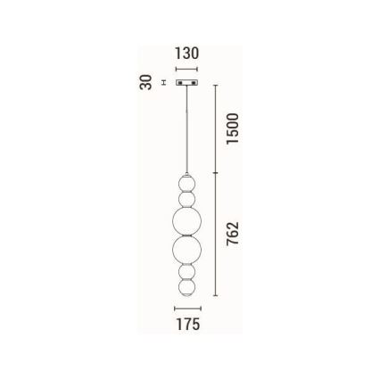 LED Żyrandol na lince LED/24W/230V 3000K