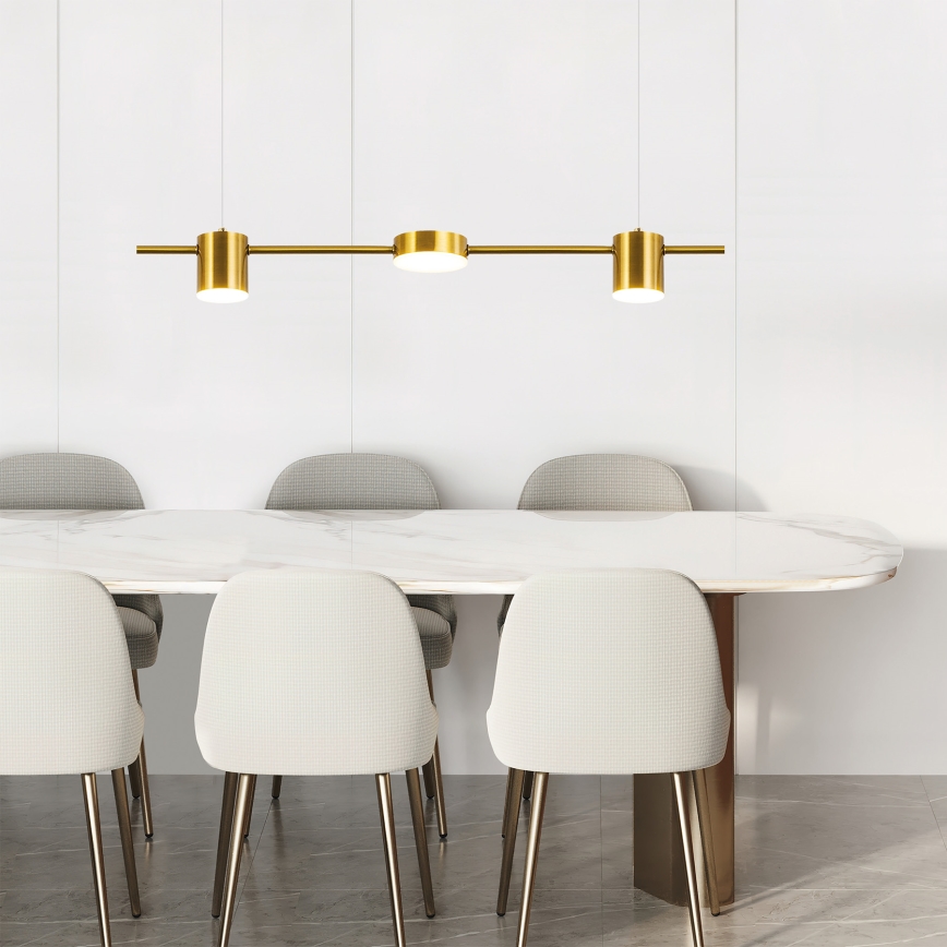 LED Żyrandol na lince LED/24W/230V 3000K złoty