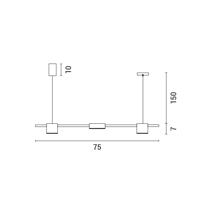 LED Żyrandol na lince LED/24W/230V 3000K złoty