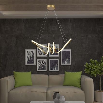 LED Żyrandol na lince LED/24W/230V 3000K złoty