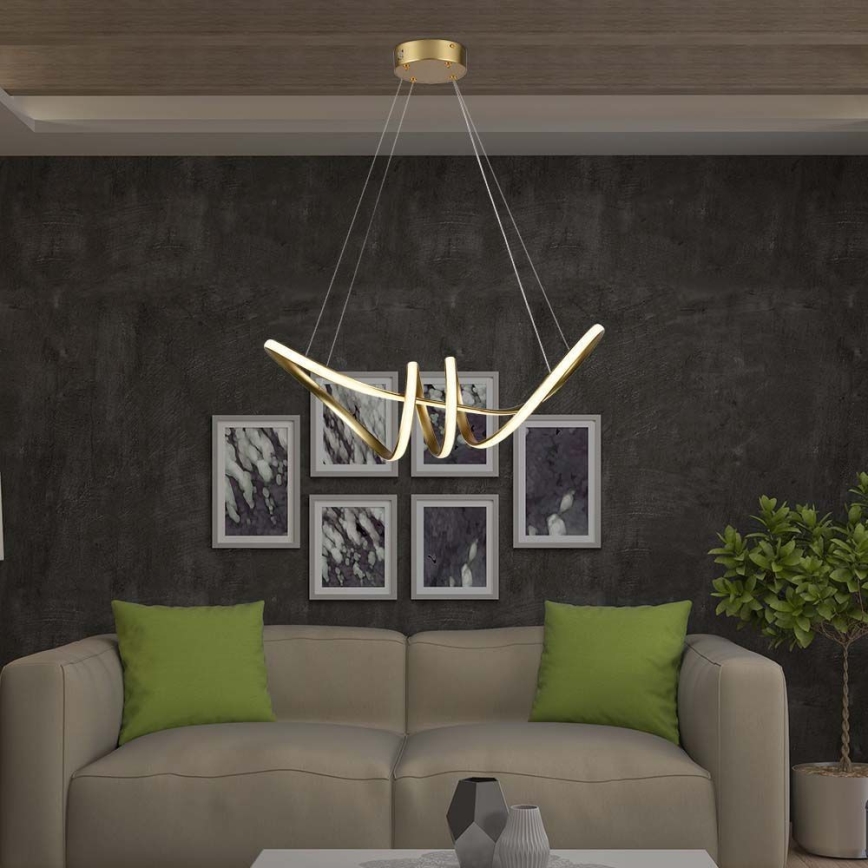 LED Żyrandol na lince LED/24W/230V 3000K złoty