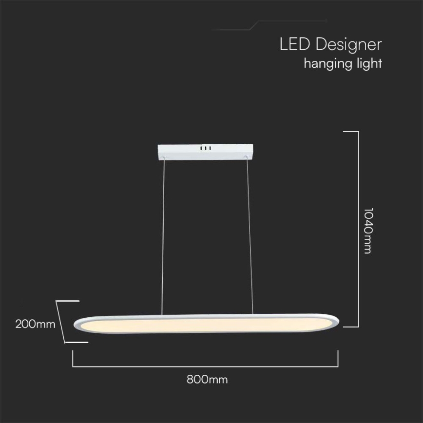 LED Żyrandol na lince LED/24W/230V 4000K biały