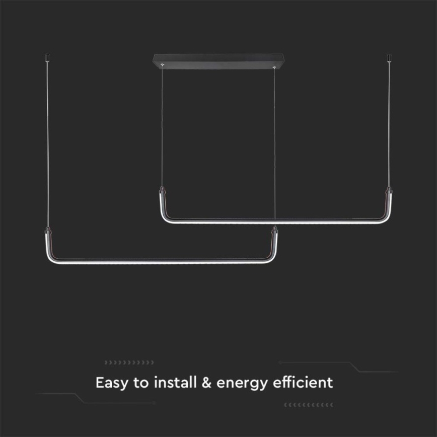 LED Żyrandol na lince LED/24W/230V 4000K czarny