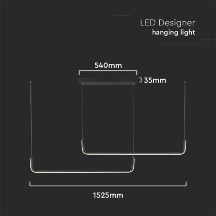 LED Żyrandol na lince LED/24W/230V 4000K czarny