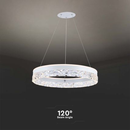 LED Żyrandol na lince LED/25W/230V 3000K śr. 50 cm białe