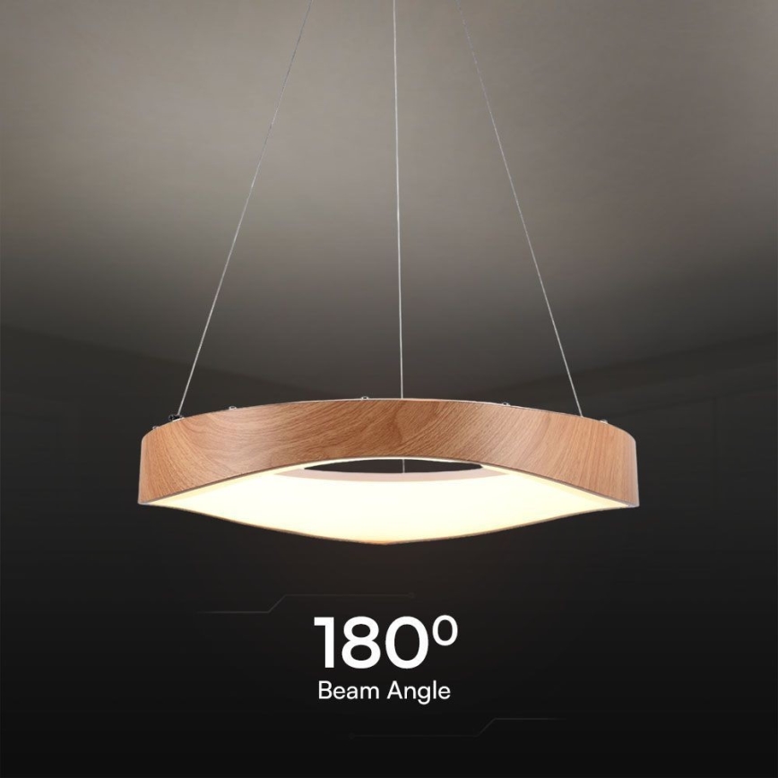 LED Żyrandol na lince LED/25W/230V 3000K ø 50 cm brązowy