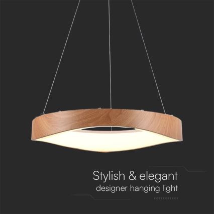 LED Żyrandol na lince LED/25W/230V 3000K ø 50 cm brązowy