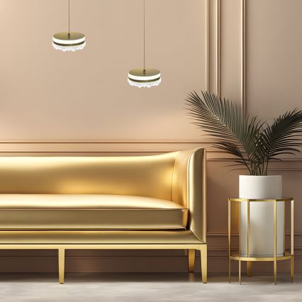 LED Żyrandol na lince LED/25W/230V śr. 20 cm złoty