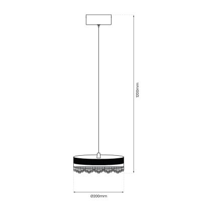 LED Żyrandol na lince LED/25W/230V śr. 20 cm złoty