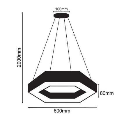 LED Żyrandol na lince LED/28W/230V 4000K śr. 60 cm