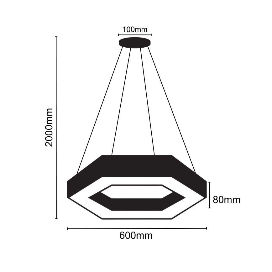 LED Żyrandol na lince LED/28W/230V 4000K śr. 60 cm