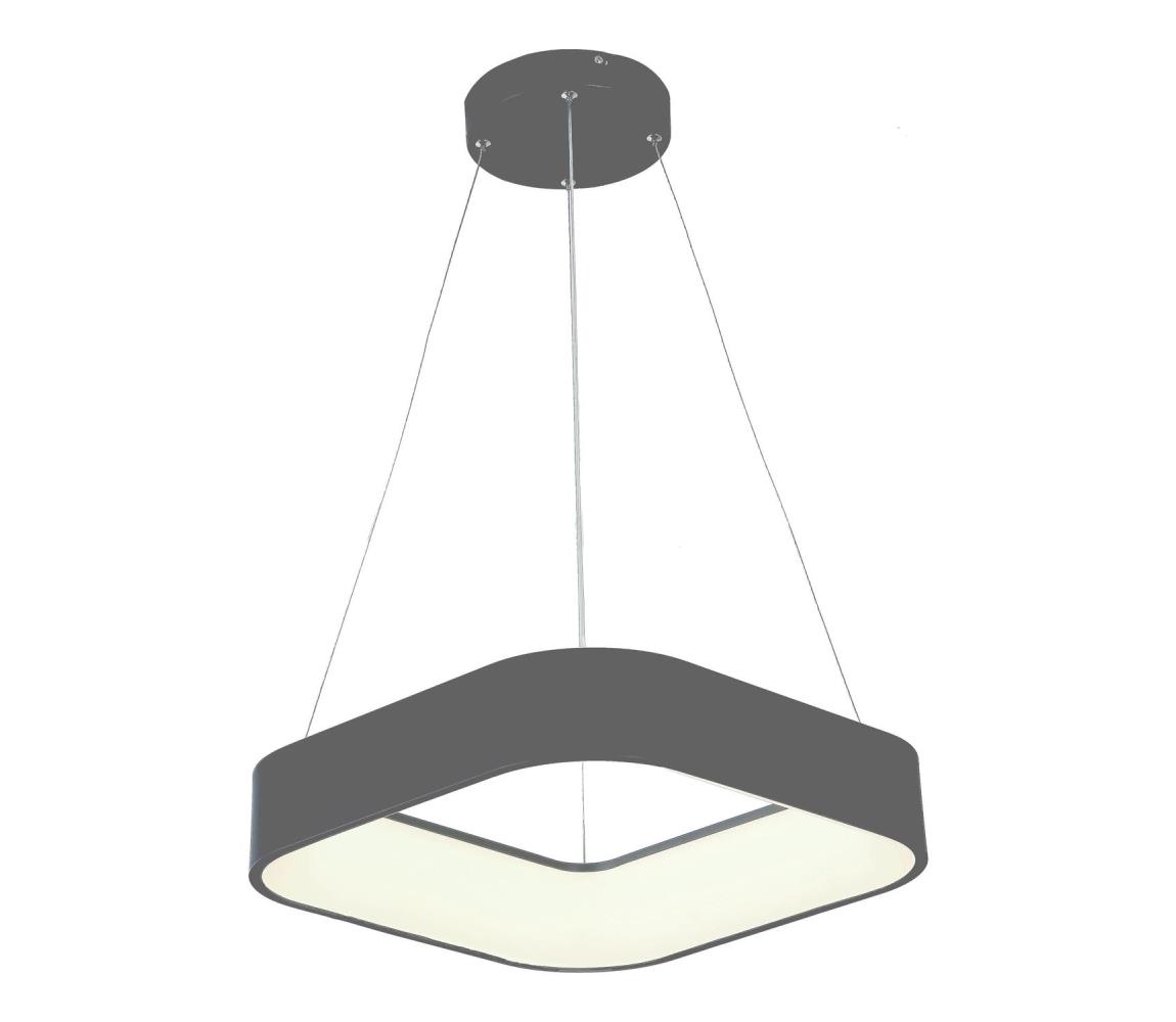 LED Żyrandol na lince LED/30W/230V 3000K 45x45 cm szary