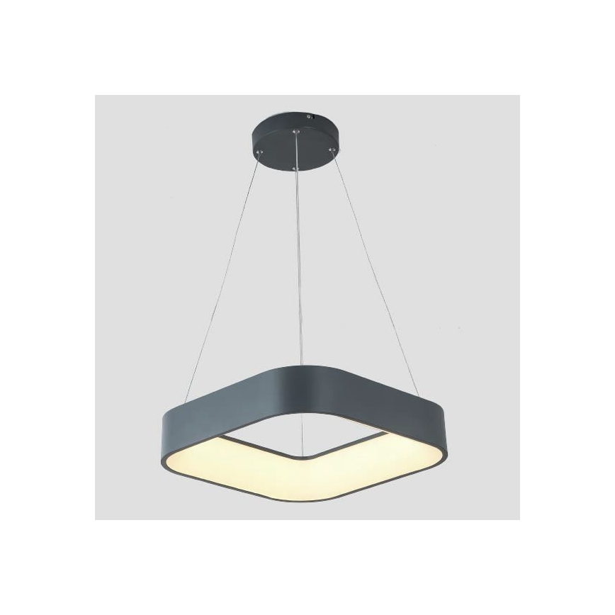 LED Żyrandol na lince LED/30W/230V 3000K 45x45 cm szary