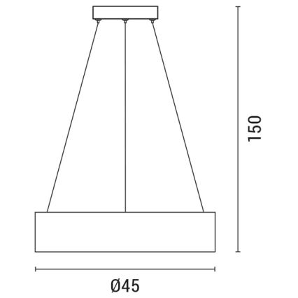 LED Żyrandol na lince LED/30W/230V 3000K śr. 45 cm czarny/dąb