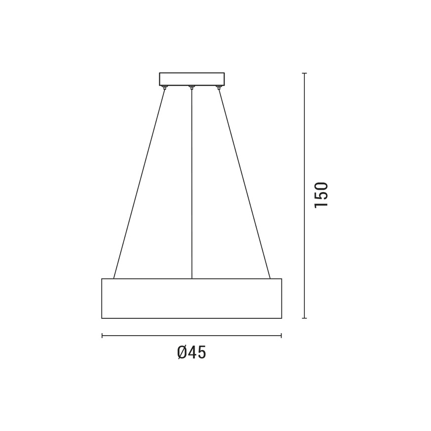 LED Żyrandol na lince LED/30W/230V 3000K śr. 45 cm czarny/dąb
