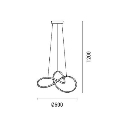 LED Żyrandol na lince LED/30W/230V 3000K