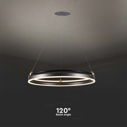 LED Żyrandol na lince LED/30W/230V 3000K śr. 62 cm brązowe