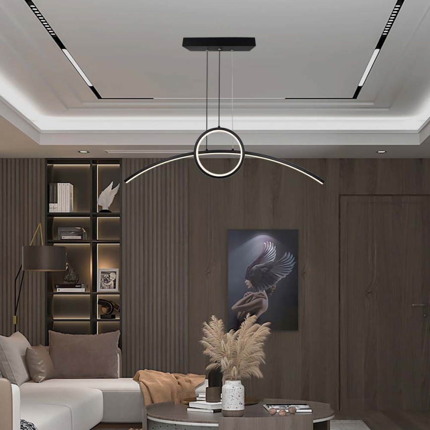 LED Żyrandol na lince LED/30W/230V 4000K 88 cm czarny