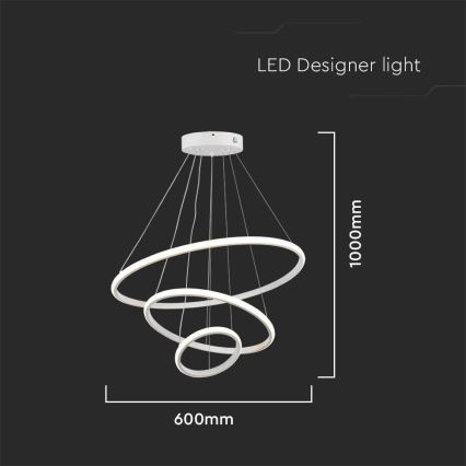 LED Żyrandol na lince LED/32W/230V 3000K biały