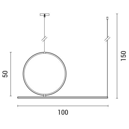 LED Żyrandol na lince LED/32W/230V 3000K czarny