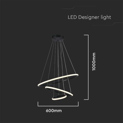 LED Żyrandol na lince LED/32W/230V 3000K czarny