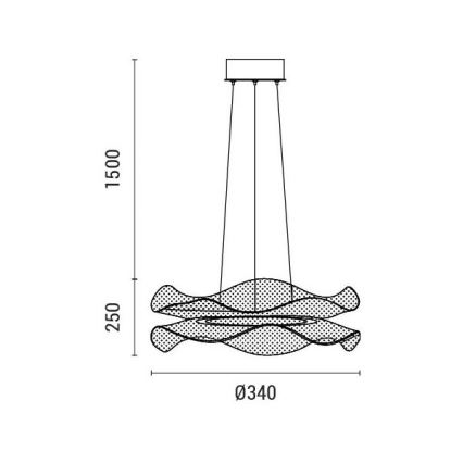 LED Żyrandol na lince LED/34W/230V 3000K