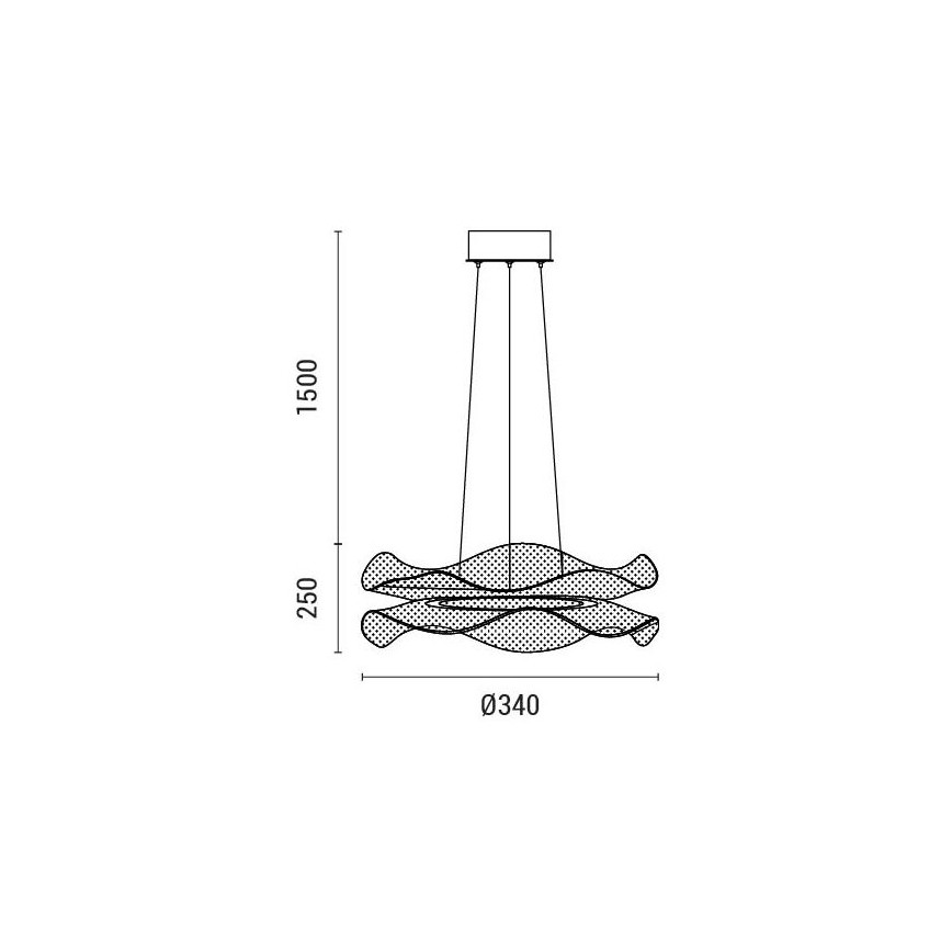 LED Żyrandol na lince LED/34W/230V 3000K