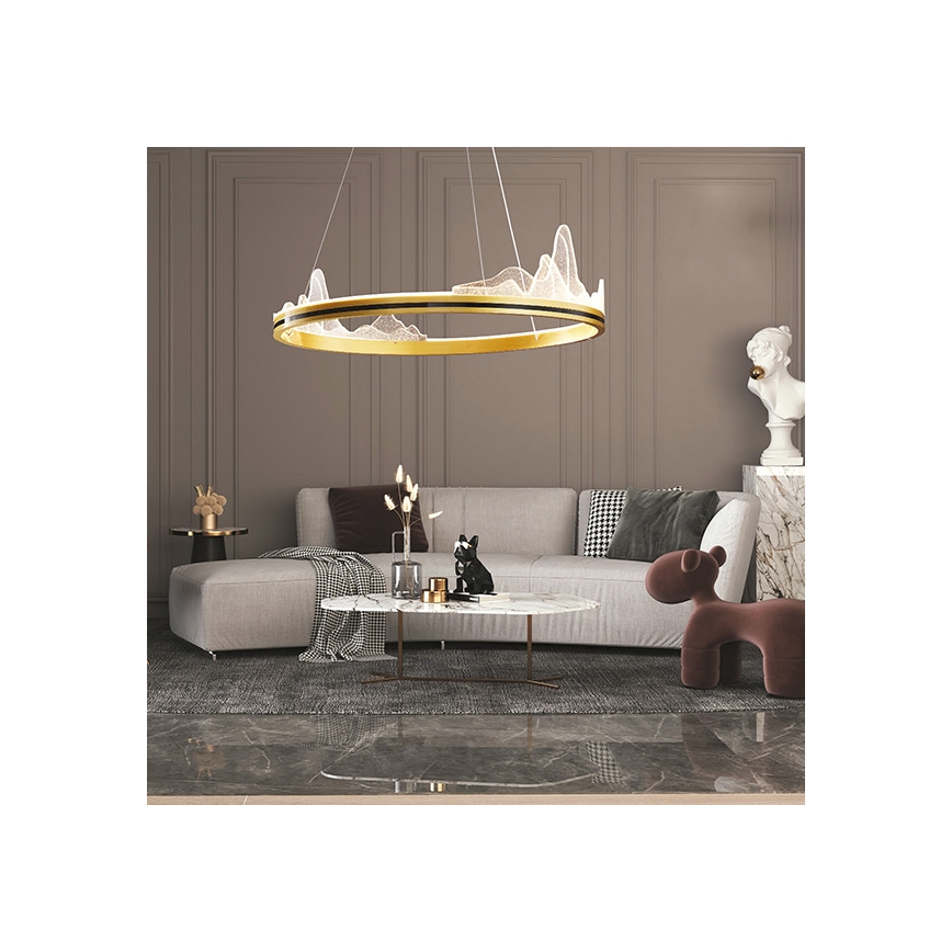 LED Żyrandol na lince LED/35W/230V 3000K złoty