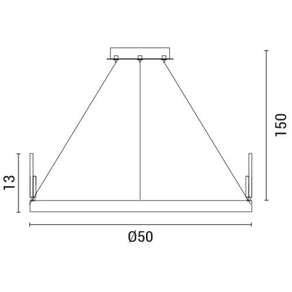 LED Żyrandol na lince LED/35W/230V 3000K złoty