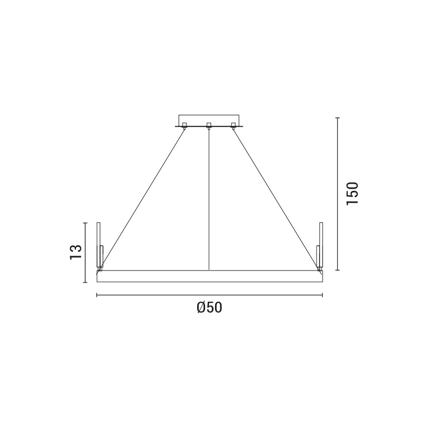 LED Żyrandol na lince LED/35W/230V 3000K złoty