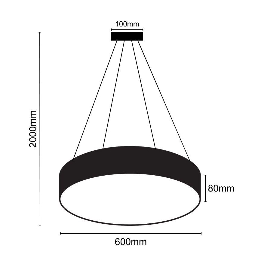 LED Żyrandol na lince LED/35W/230V 4000K śr. 60 cm
