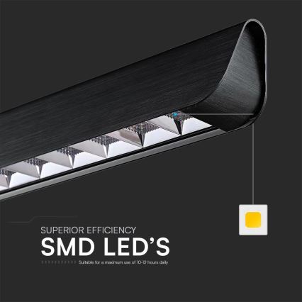 LED Żyrandol na lince LED/36W/230V 3000/4000/6400K czarny