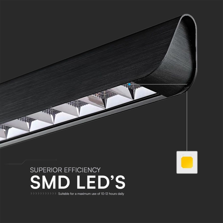 LED Żyrandol na lince LED/36W/230V 3000/4000/6400K czarny