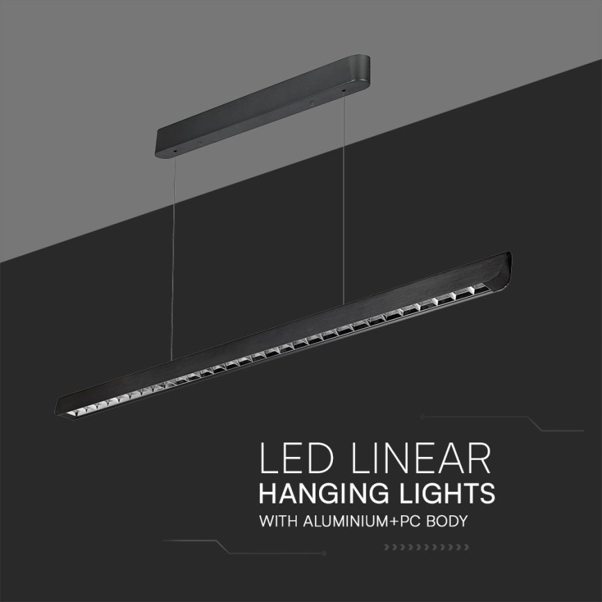 LED Żyrandol na lince LED/36W/230V 3000/4000/6400K czarny