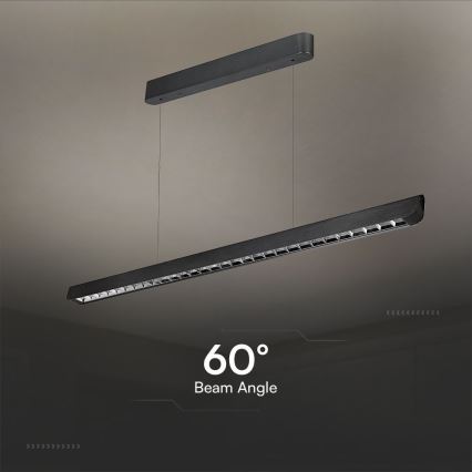 LED Żyrandol na lince LED/36W/230V 3000/4000/6400K czarny