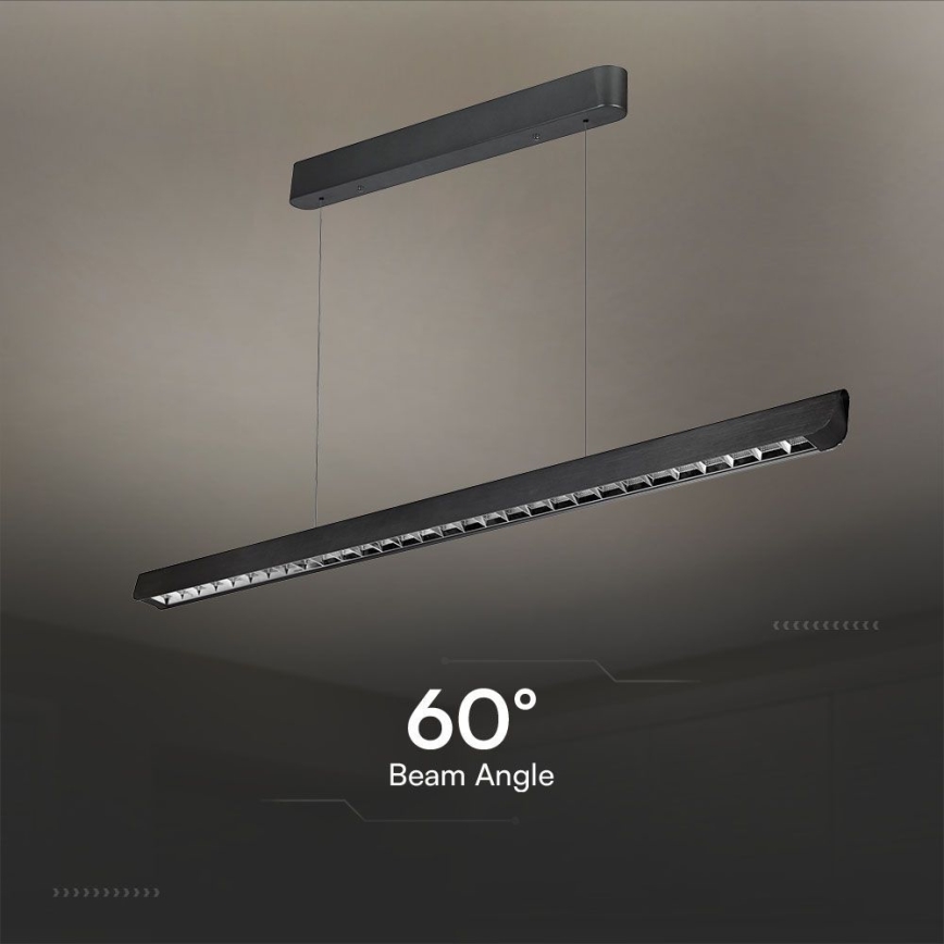 LED Żyrandol na lince LED/36W/230V 3000/4000/6400K czarny