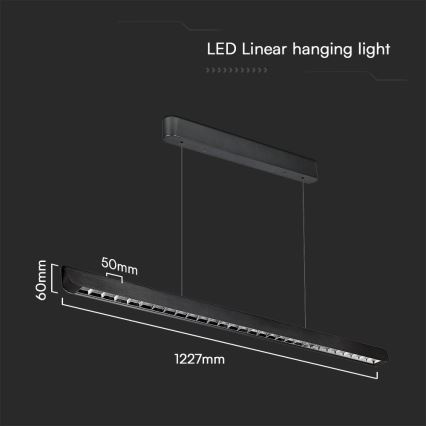 LED Żyrandol na lince LED/36W/230V 3000/4000/6400K czarny