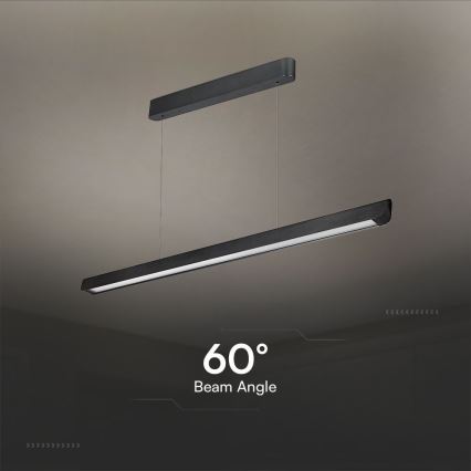 LED Żyrandol na lince LED/36W/230V 3000/4000/6400K czarny