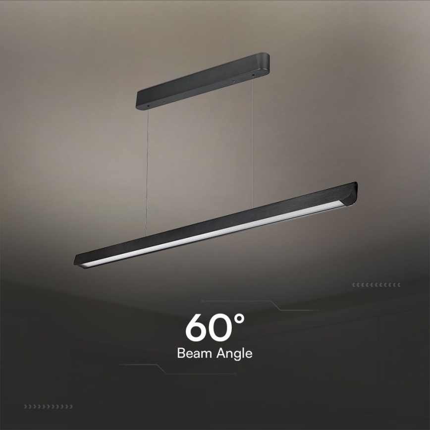 LED Żyrandol na lince LED/36W/230V 3000/4000/6400K czarny