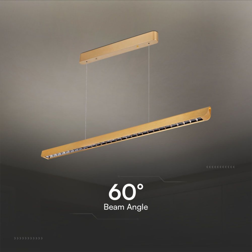 LED Żyrandol na lince LED/36W/230V 3000/4000/6400K złoty