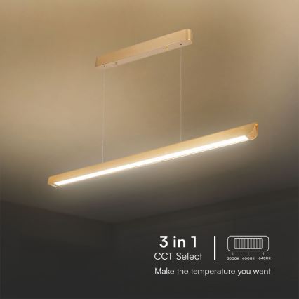LED Żyrandol na lince LED/36W/230V 3000/4000/6400K złoty