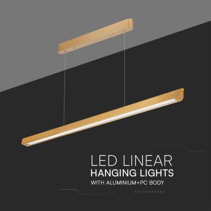 LED Żyrandol na lince LED/36W/230V 3000/4000/6400K złoty