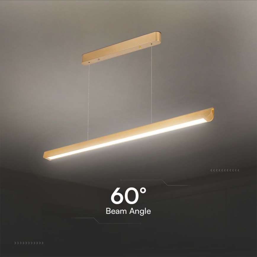 LED Żyrandol na lince LED/36W/230V 3000/4000/6400K złoty