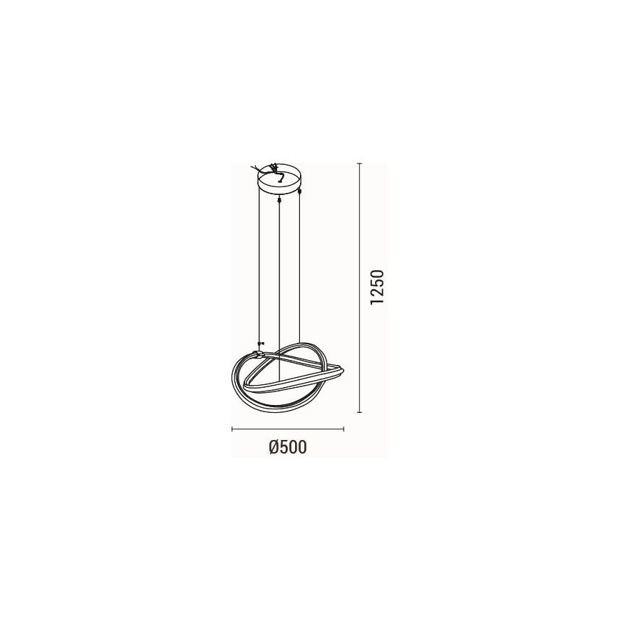 LED Żyrandol na lince LED/38W/230V 3000K 50x120 cm