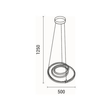 LED Żyrandol na lince LED/38W/230V 3000K 50x50 cm